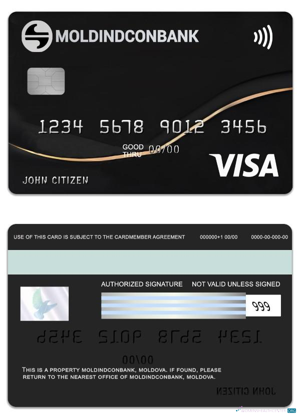 Download Moldova MoldindconBank exclusive credit visa card Photoshop template